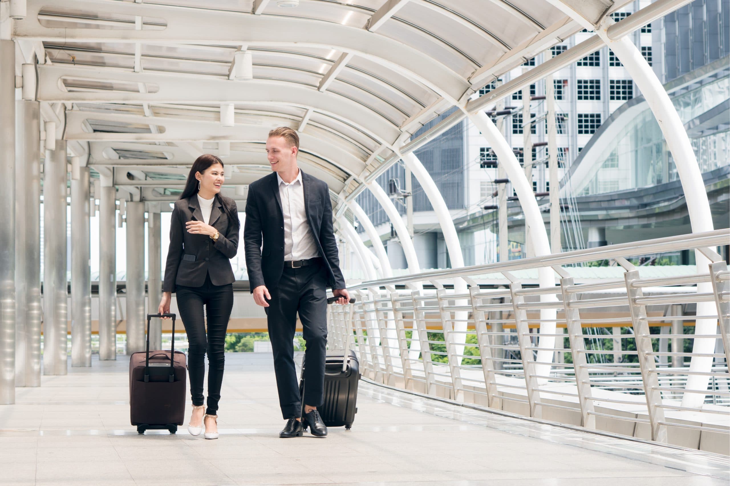 Man exiting vehicle in corporate travel